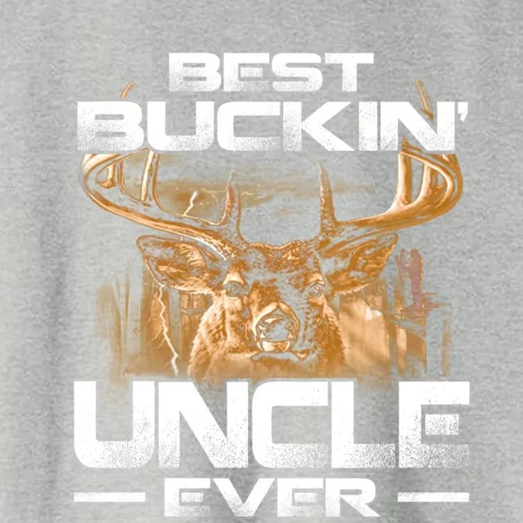 Best Buckin Uncle Ever Deer Hunting Bucking Father Gift Women's Crop Top Tee