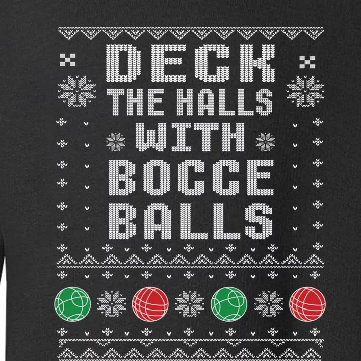 Bocce Balls Ugly Christmas Pattern Italian Gift Toddler Sweatshirt