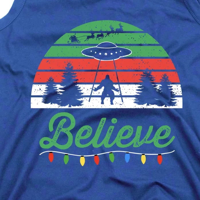 Bigfoot Believe Ufo Aliens Santa Claus Reindeer Christmas Great Gift Tank Top