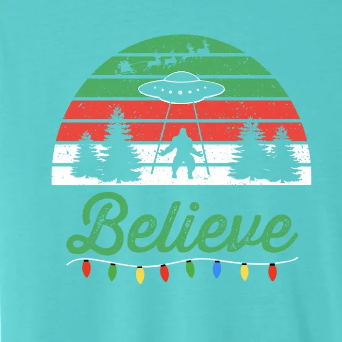 Bigfoot Believe Ufo Aliens Santa Claus Reindeer Christmas Great Gift ChromaSoft Performance T-Shirt