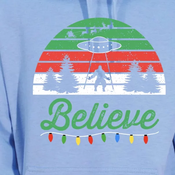 Bigfoot Believe Ufo Aliens Santa Claus Reindeer Christmas Great Gift Unisex Surf Hoodie