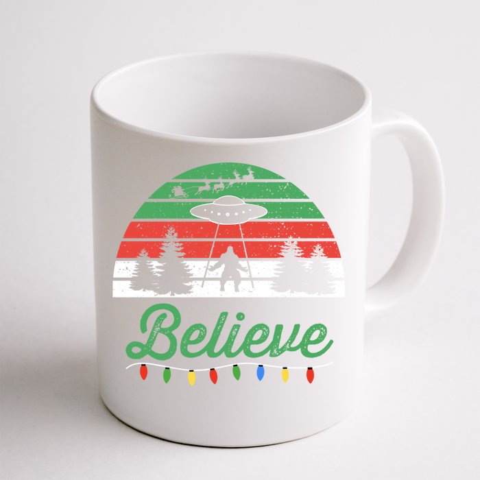 Bigfoot Believe Ufo Aliens Santa Claus Reindeer Christmas Great Gift Front & Back Coffee Mug