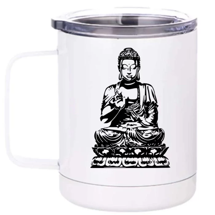 Buddha Front & Back 12oz Stainless Steel Tumbler Cup