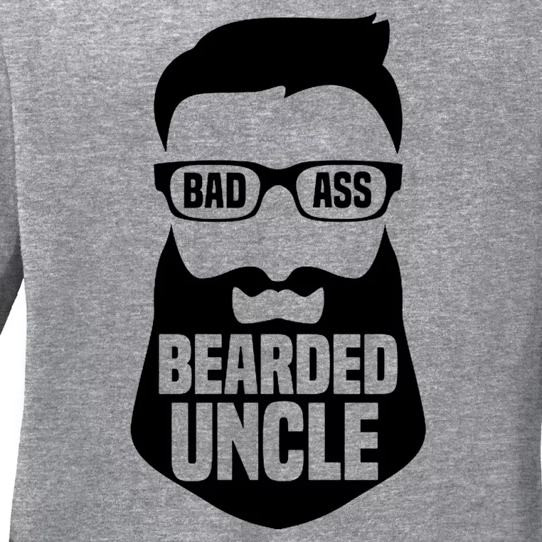 Badass Bearded Uncle Ladies Long Sleeve Shirt