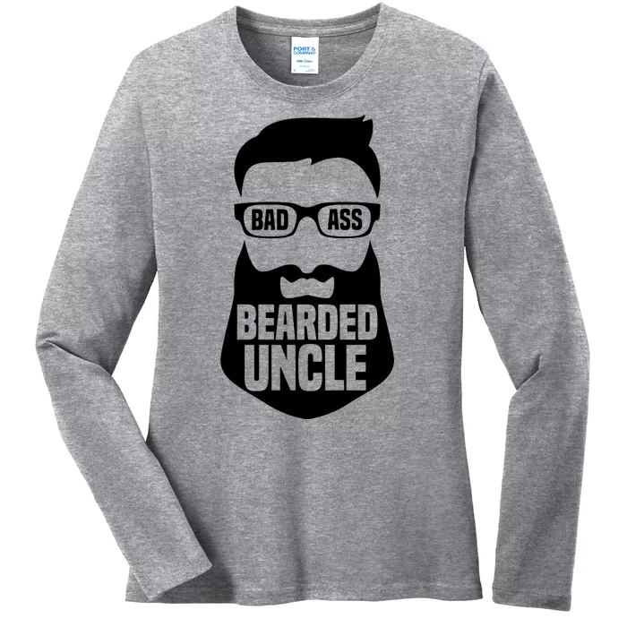 Badass Bearded Uncle Ladies Long Sleeve Shirt