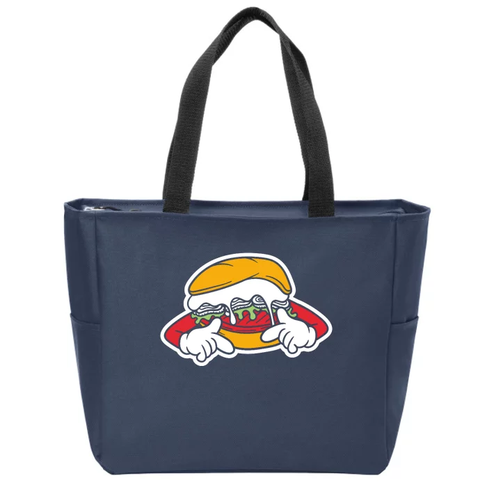 Burger Zip Tote Bag