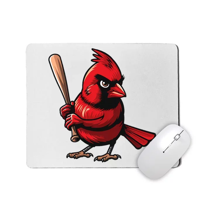 Baseball Bird Vintage Baseball Sports Fan Cardinal Mousepad