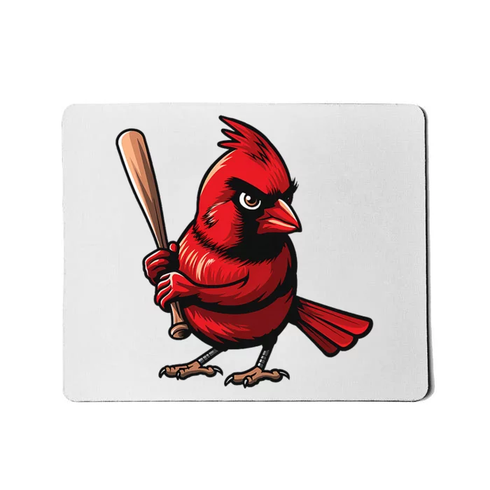 Baseball Bird Vintage Baseball Sports Fan Cardinal Mousepad