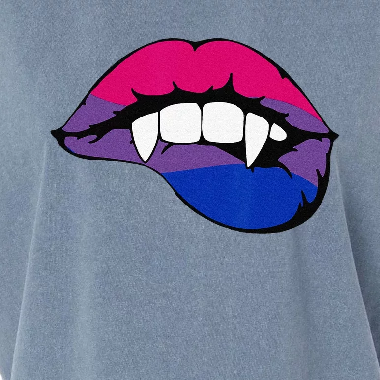 Bisexual Bi Vampire Lips Fangs Costume Easy Halloween Gifts Garment-Dyed Women's Muscle Tee