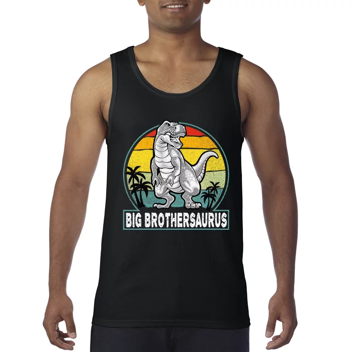 Big Brothersaurus Vintage T Rex Dinosaur Big Brother Saurus Tank Top