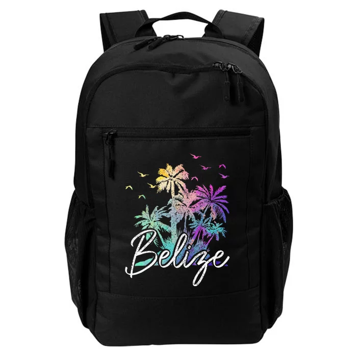 Belize Beach Vintage Palm Trees Vacation Daily Commute Backpack