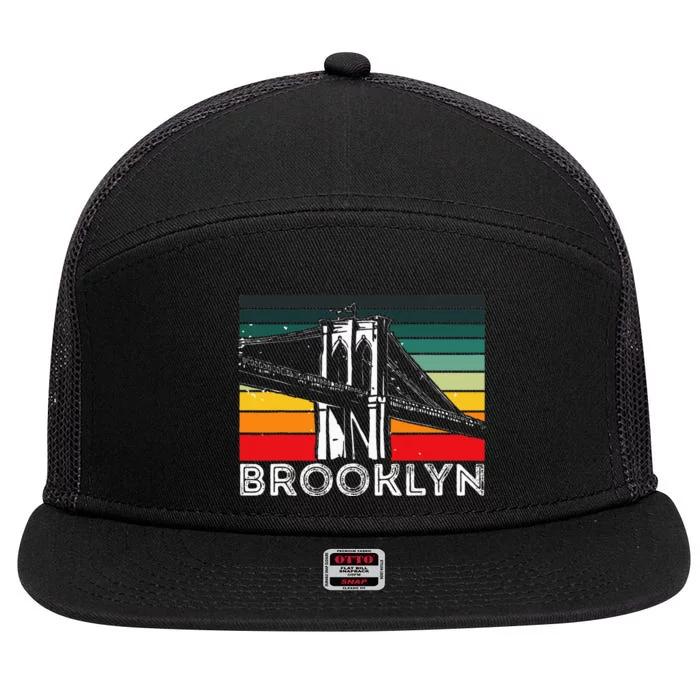 Brooklyn Bridge Vintage New York City Souvenir Ny Usa 7 Panel Mesh Trucker Snapback Hat