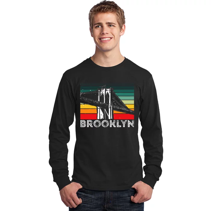 Brooklyn Bridge Vintage New York City Souvenir Ny Usa Long Sleeve Shirt