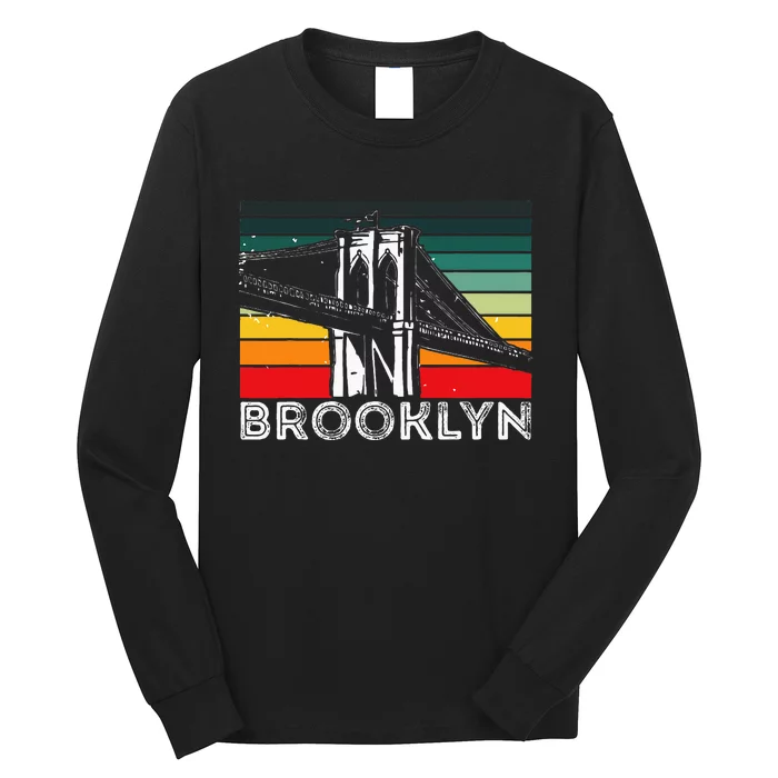 Brooklyn Bridge Vintage New York City Souvenir Ny Usa Long Sleeve Shirt