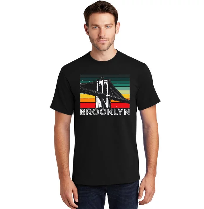 Brooklyn Bridge Vintage New York City Souvenir Ny Usa Tall T-Shirt