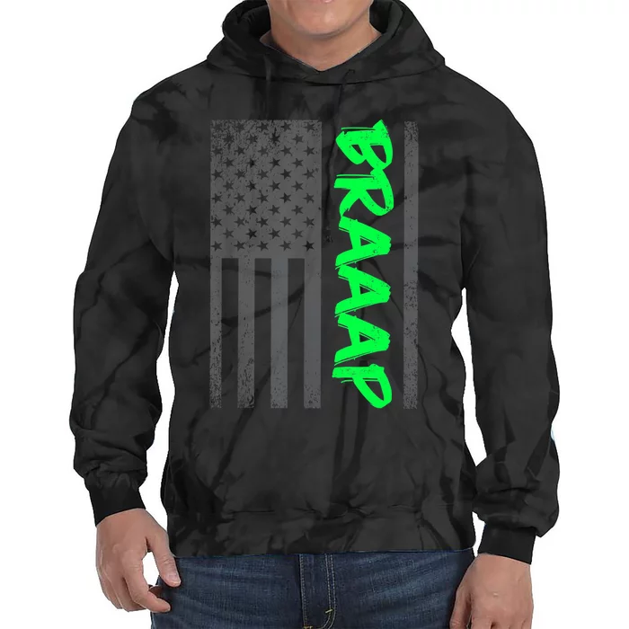 Brap Braap-Braaap Vintage USA Flag Dirt Bike Jet Ski ATV Tie Dye Hoodie