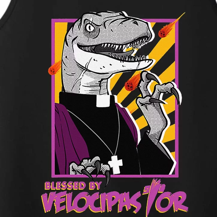 Bless By Velocipastor Cool Dinosaur Parish Priest Performance Tank