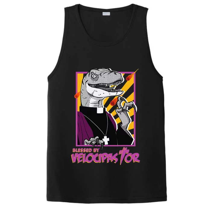 Bless By Velocipastor Cool Dinosaur Parish Priest Performance Tank