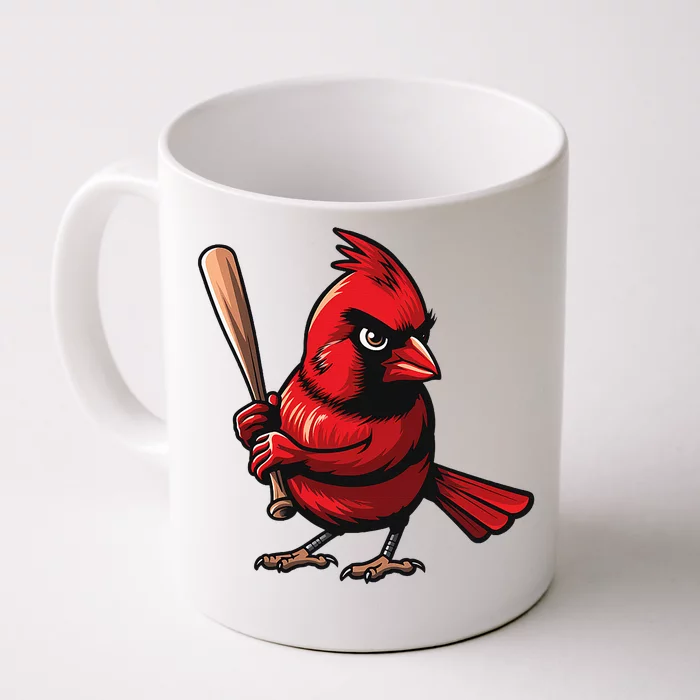 Baseball Bird Vintage Retro Baseball Sports Fan Cardinal Front & Back Coffee Mug