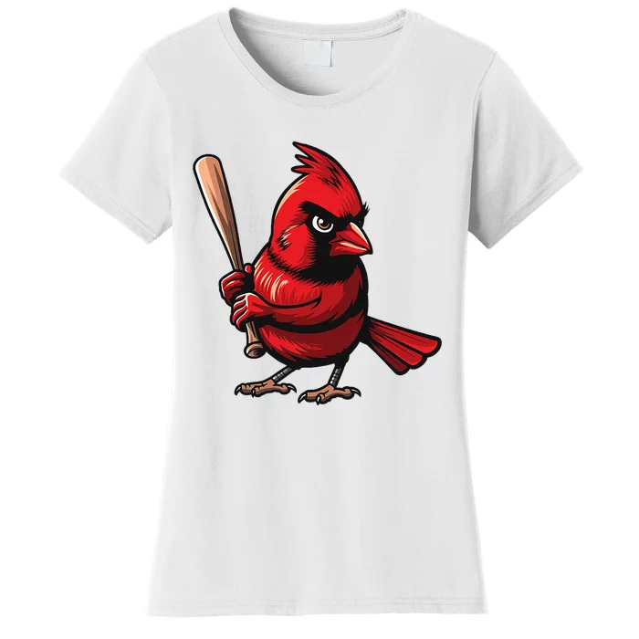 Baseball Bird Vintage Retro Baseball Sports Fan Cardinal Women's T-Shirt