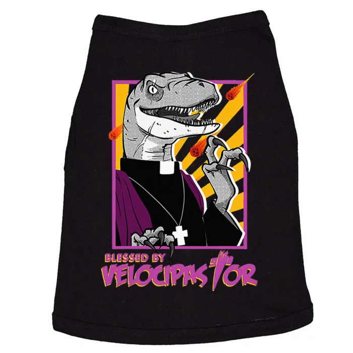 Bless By Velocipastor Cool Dinosaur Parish Priest Doggie Tank