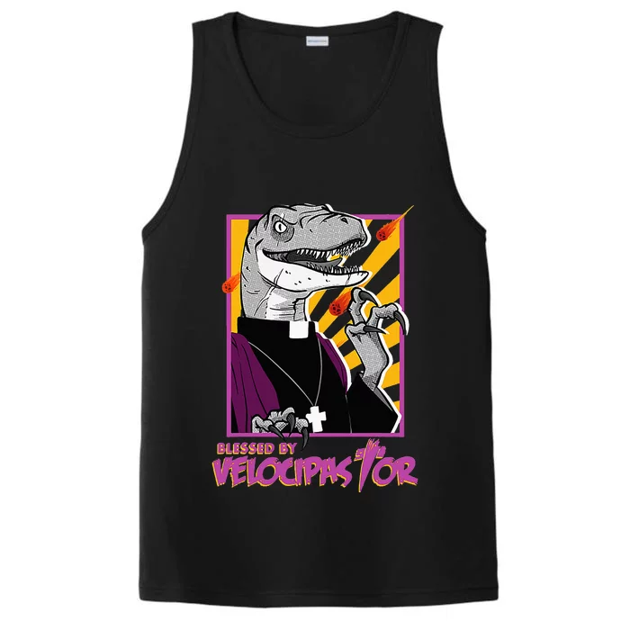 Bless By Velocipastor Cool Dinosaur Parish Priest Performance Tank