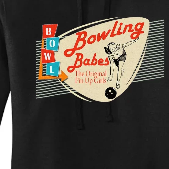 Bowling Babes Vintage Retro Matching Bowling Team Women's Pullover Hoodie