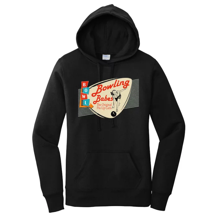 Bowling Babes Vintage Retro Matching Bowling Team Women's Pullover Hoodie