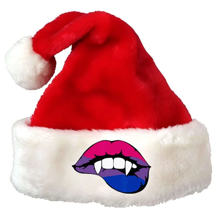 Bisexual Bi Vampire Lips Fangs Costume Easy Halloween Gifts Premium Christmas Santa Hat