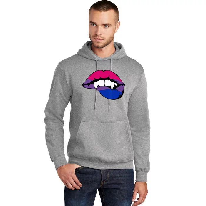 Bisexual Bi Vampire Lips Fangs Costume Easy Halloween Gifts Tall Hoodie