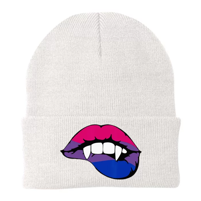 Bisexual Bi Vampire Lips Fangs Costume Easy Halloween Gifts Knit Cap Winter Beanie