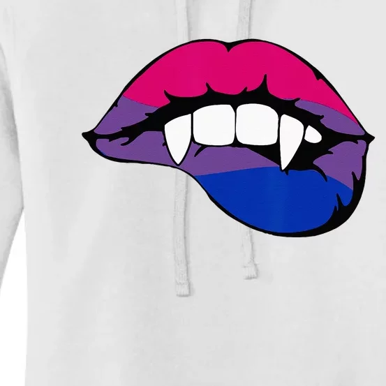 Bisexual Bi Vampire Lips Fangs Costume Easy Halloween Gifts Women's Pullover Hoodie