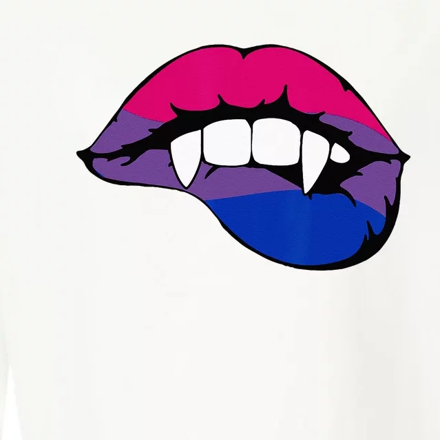 Bisexual Bi Vampire Lips Fangs Costume Easy Halloween Gifts Cropped Pullover Crew