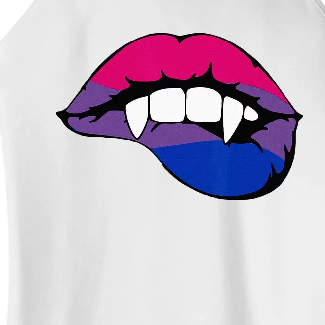 Bisexual Bi Vampire Lips Fangs Costume Easy Halloween Gifts Women’s Perfect Tri Rocker Tank