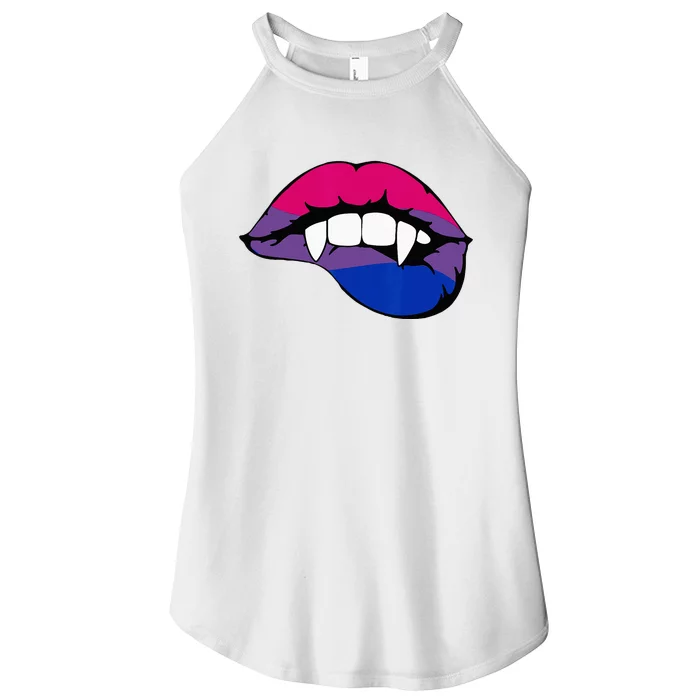 Bisexual Bi Vampire Lips Fangs Costume Easy Halloween Gifts Women’s Perfect Tri Rocker Tank