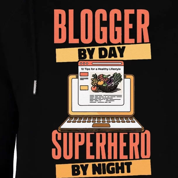 Blog Blogging Vlogging Content Creator Vlogger Blogger Womens Funnel Neck Pullover Hood