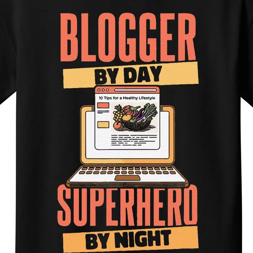 Blog Blogging Vlogging Content Creator Vlogger Blogger Kids T-Shirt