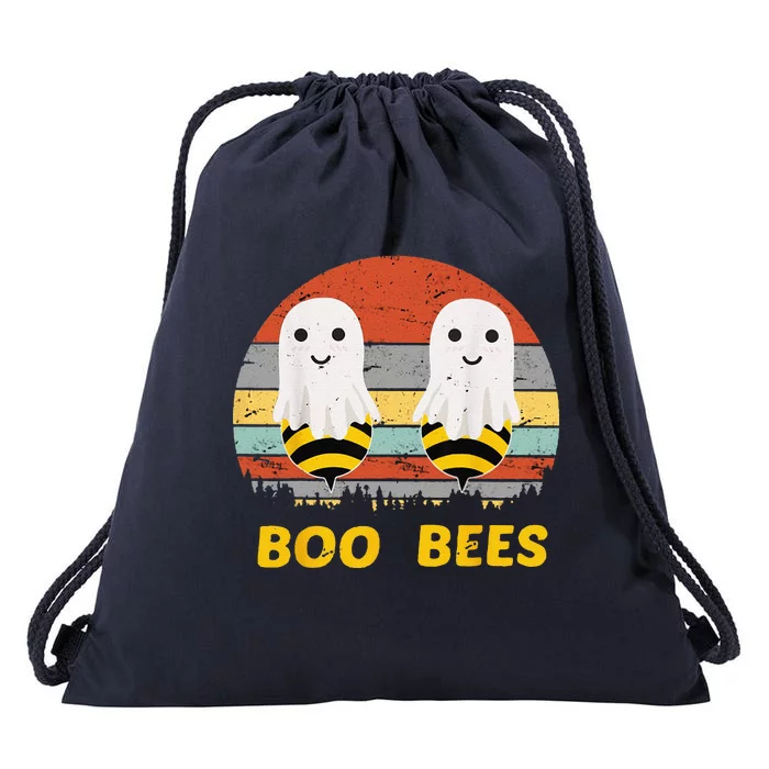 Boo Bees Vintage Halloween Vintage Boo Bees Funny Drawstring Bag