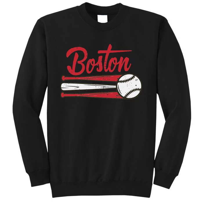 Boston Baseball Vintage Distressed Met At Gameday Tall Sweatshirt