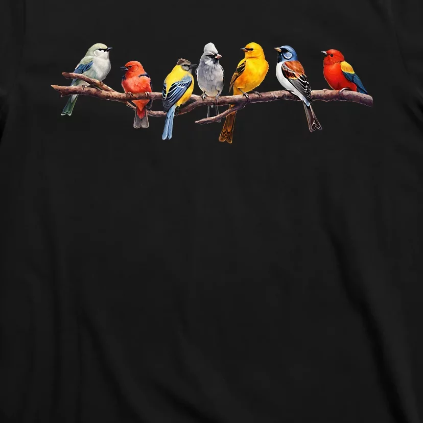 Backyard Bird Watching Watcher Birder Songbirds On A Branch T-Shirt