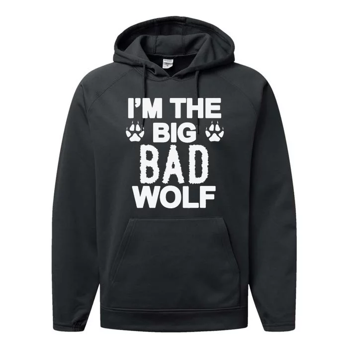 Big Bad Werewolf Wolf Lover Dog Performance Fleece Hoodie