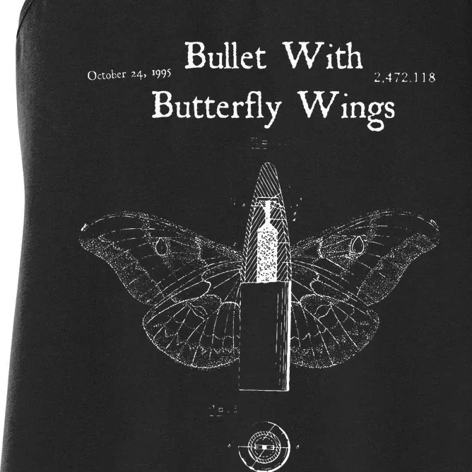 Bullet Butterfly Wings Alternative 90s Rock Music Women's Racerback Tank