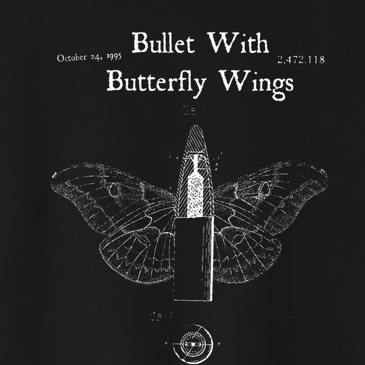 Bullet Butterfly Wings Alternative 90s Rock Music Women's Crop Top Tee