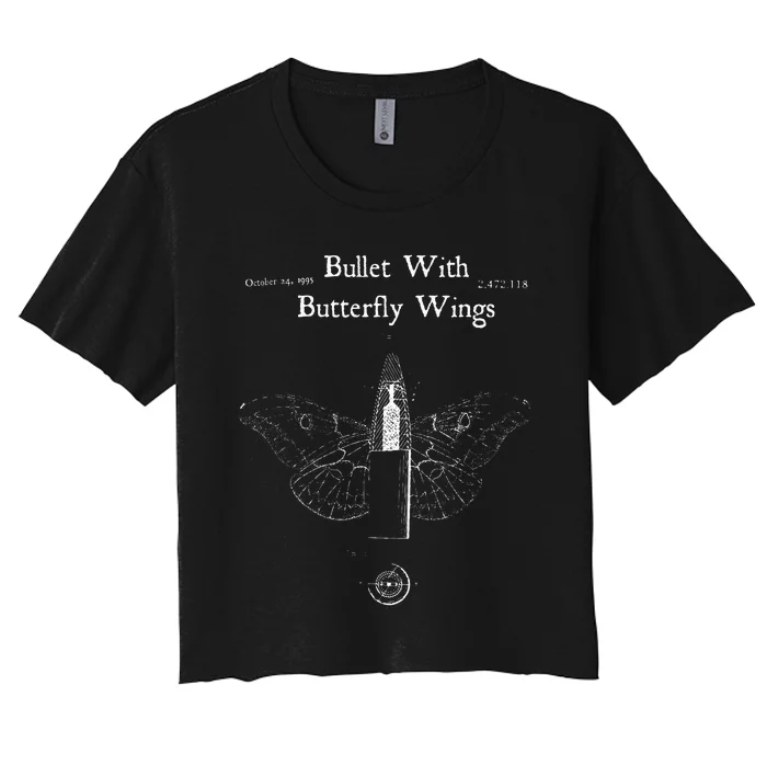 Bullet Butterfly Wings Pumpkins Alternative 90s Rock Music Women's Crop Top Tee