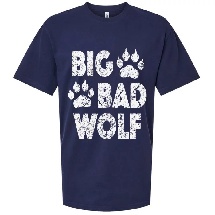 Big Bad Wolf Halloween Costume Paw Print Sueded Cloud Jersey T-Shirt