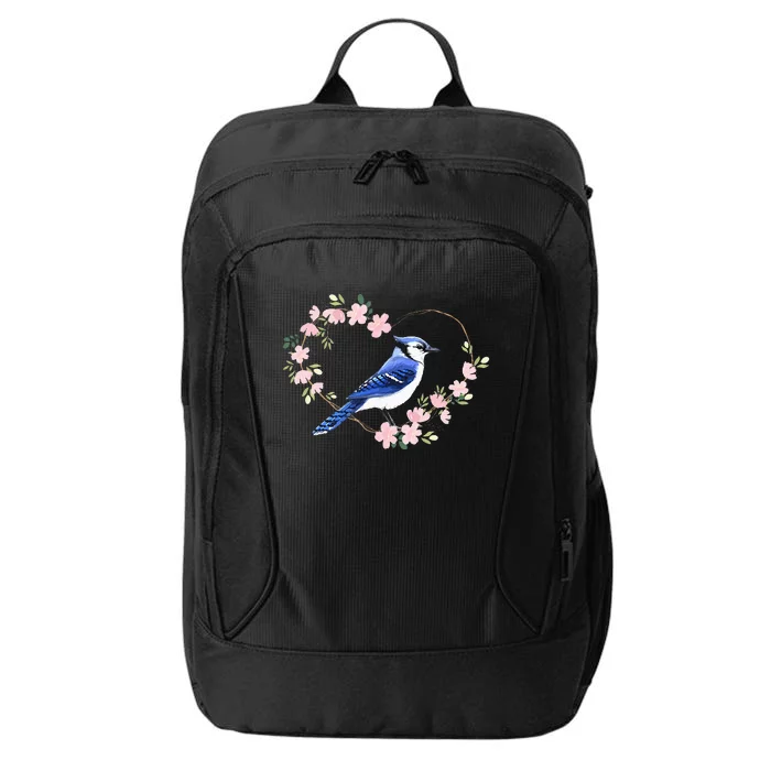 Bird Bird Watching Bird Watcher Birder Blue Jay Flower Heart City Backpack