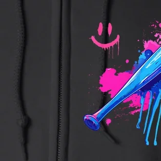 Baseball Bat With Sprinkles Drip Full Zip Hoodie