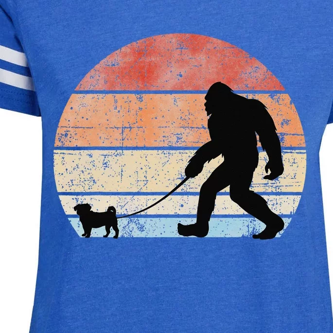 Bigfoot Bigfoot Walks Pug Retro Bigfoot Pug Enza Ladies Jersey Football T-Shirt