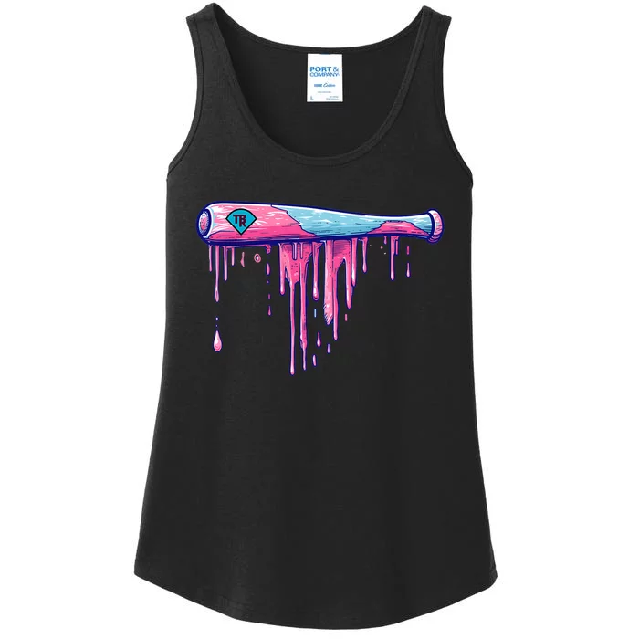 Baseball Bat With Sprinkles Drip Ladies Essential Tank