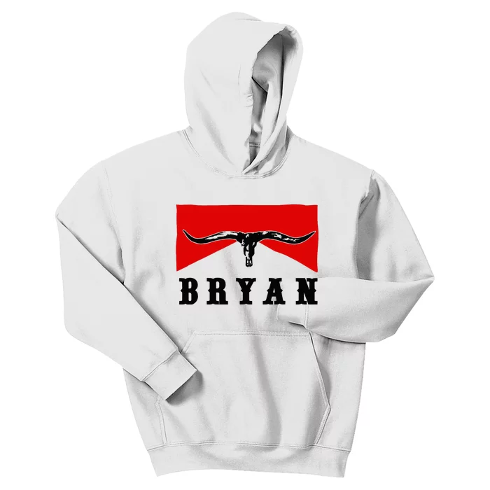 Bryan Bullhead Western Cowboy Cow Skull Kids Hoodie